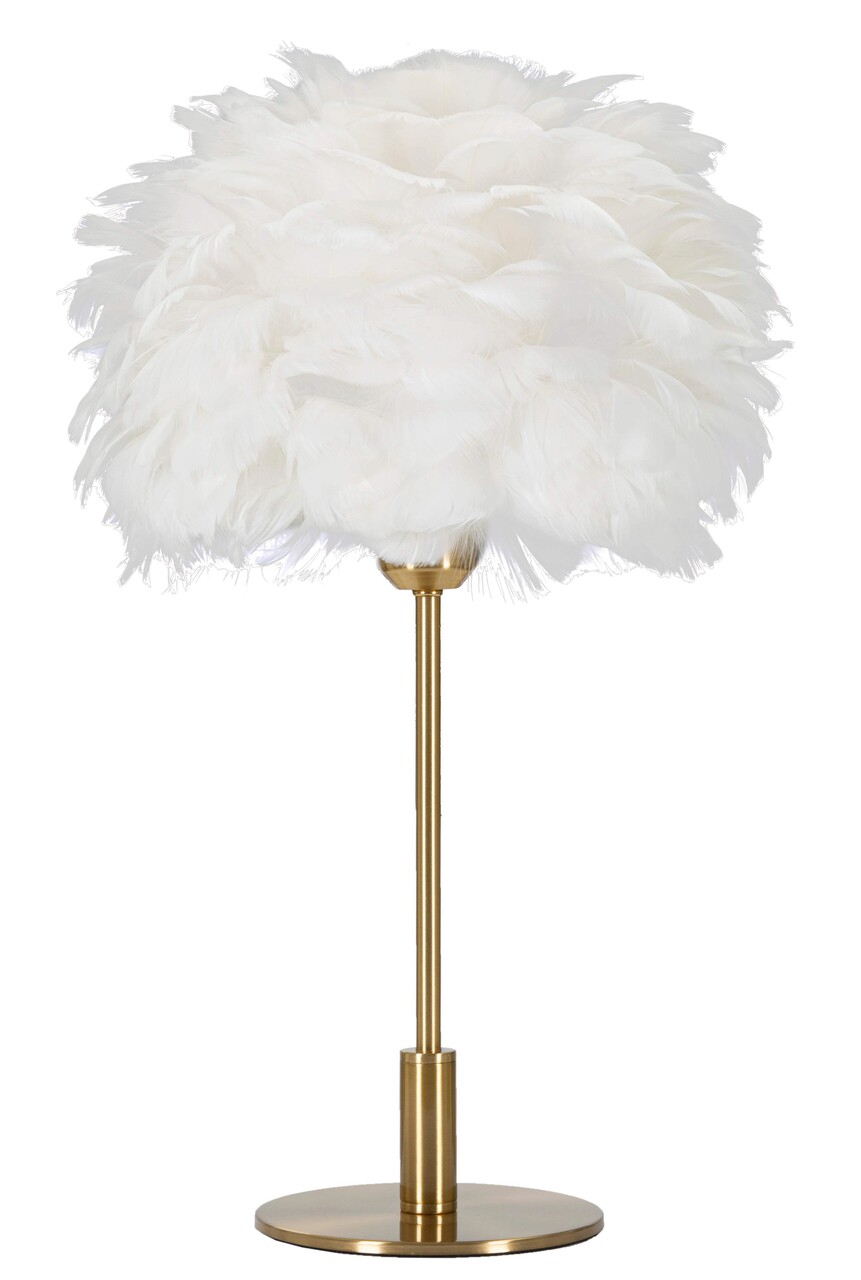 Lampa de masa Ball Feather, Mauro Ferretti, Ø30 x 50 cm, 1 x E27, 40W, fier, auriu/alb - imagine 7
